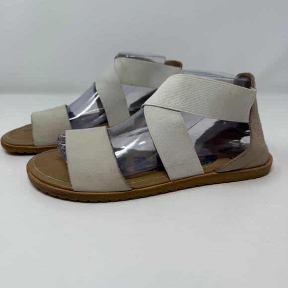 Sorel Ella Sandal Women's 9 Tan Off-White Summer Flats Gladiator Sandals Casual - Picture 9 of 9